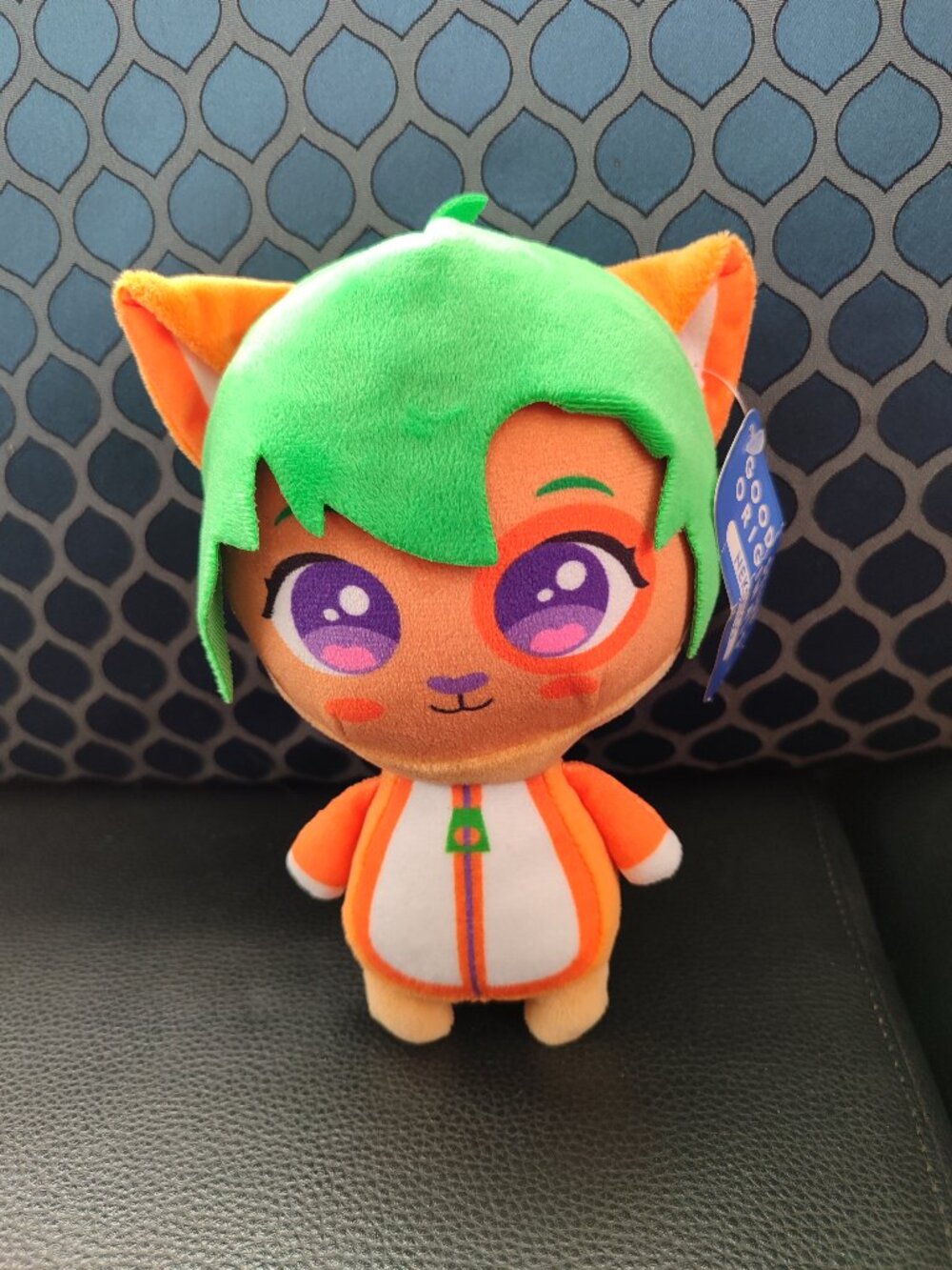 NWT Neko Atsume Plush Stuffed Toy Green Hair Orange Anime Cute
